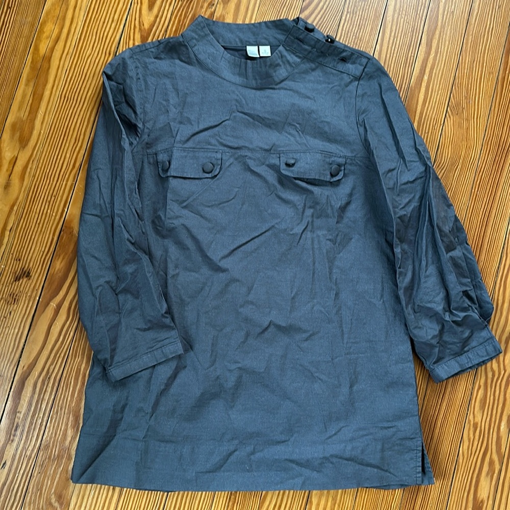 Cotton gray high neck blouse size small by international GO